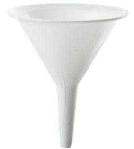 EMBUDO DE PLASTICO BLANCO